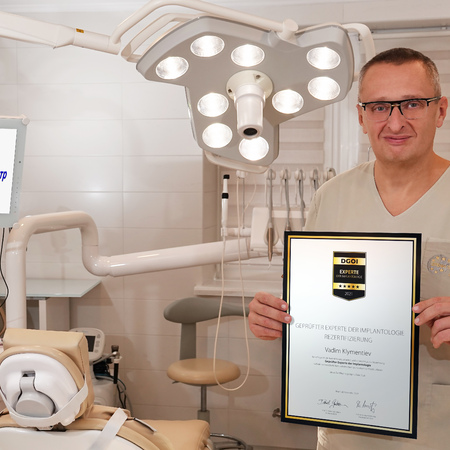 The head physician of the European Dental Center confirmed the title of Expert of the German Association of Oral Implantologists DGOI.